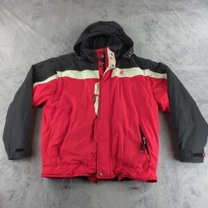 Rossignol Jacket Mens XL Red Black Hooded Ski Snow Winter Activewear Utility